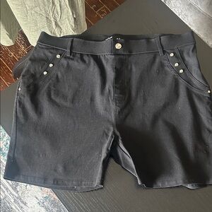 Thrill Black Women's Cargo Shorts w/ faux front pockets.